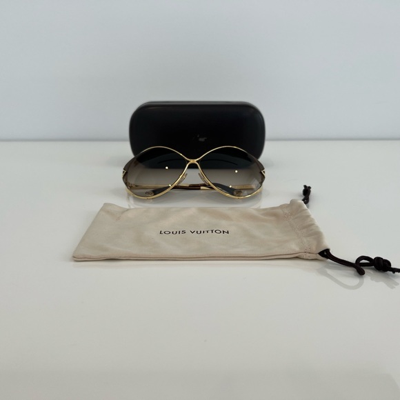 LOUIS VUITTON GOLD METAL FRAME SUNGLASSES NWOTS! - Picture 7 of 17